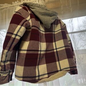 Natural Reflections Burgundy Plaid Utility Jacket